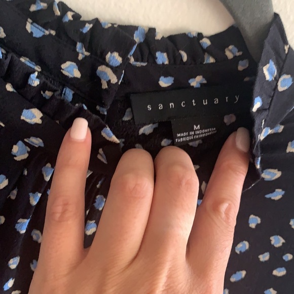 Sanctuary (Nordstrom) blue semi cropped blouse M - Picture 4 of 6